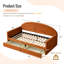 Upholstered Storage Daybed with 2 Drawers, Twin Size Multi‑Purpose Sofa Bed Frame, Solid Wood Slat Support for Small Space Bedroom-707422942