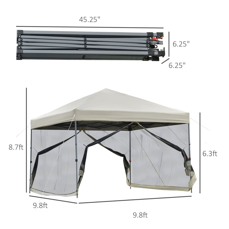 Abri dépliant en acier l 10 pi x P 10 pi, Beige