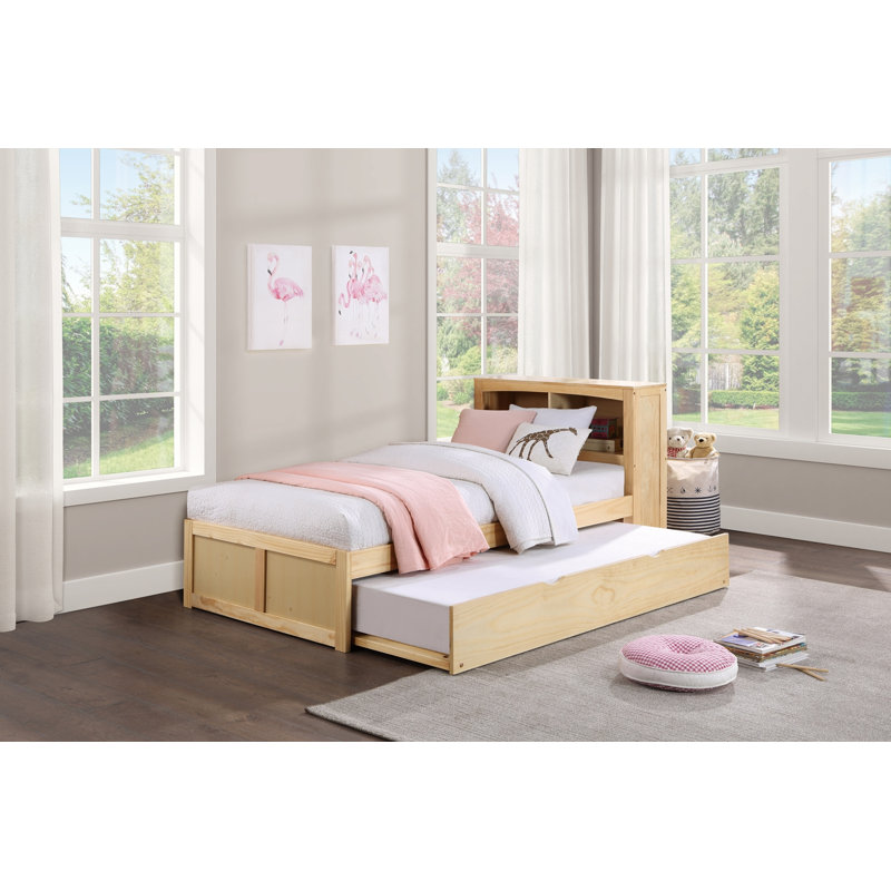 Natural Pine Finish Twin Trundle Transitional Bedroom Furniture 1pc