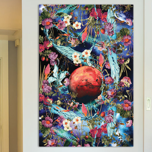 «Mars» par Burcu Korkmazyurek, impression sur toile tendue, H 60 po x l 40po x P 1,5 po, Toile avec cadre noir, Pas de tapis