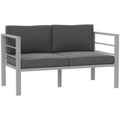 126cm Wide L-Shaped Loveseat,Patio Sofa with Cushions