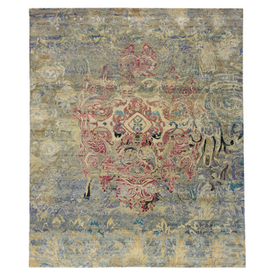 Multicolored Alchemy Transitional Wool Silk Blend Rug - 7'10" x 9'9"