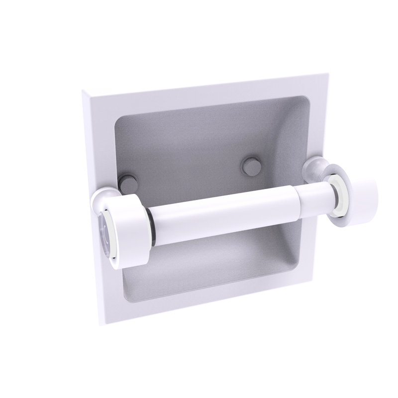Porte-papier hygiénique encastré Jarrell, Blanc mat