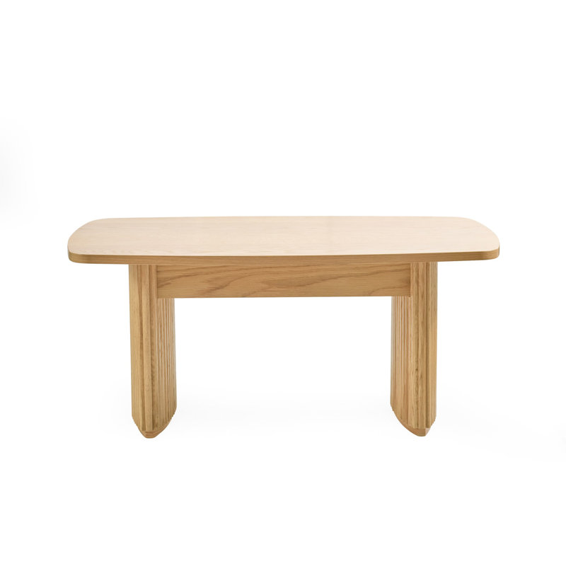 Auman Fluted Compact Coffee Table, Light Oak