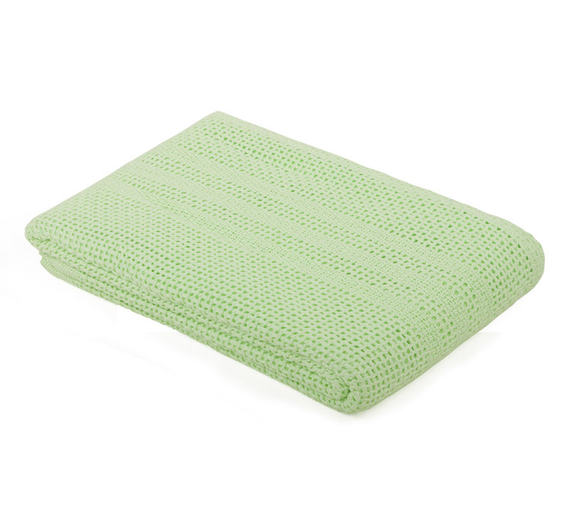 Bryan Cotton Baby Blanket, Mint, 130cm W x 180cm L