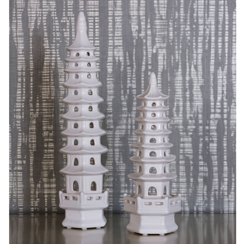 2 Piece Pagoda Objects Set