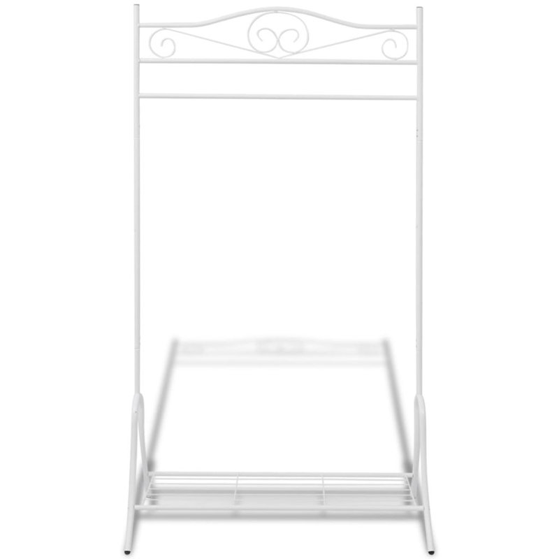Freeport Clothing Rack Steel Garment Stand Dress Coat Hanging Holder, White