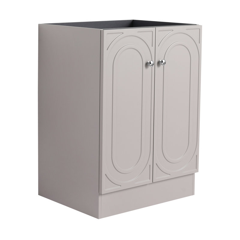 Meuble-lavabo autoportant de 24 po et 2 portes d'armoire à fermeture de coussin sans lavabo