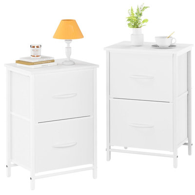 Ensemble de 2 tables de chevet en tissu