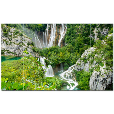 Murale en céramique satinée 12 "x 12" Waterfalls Photo