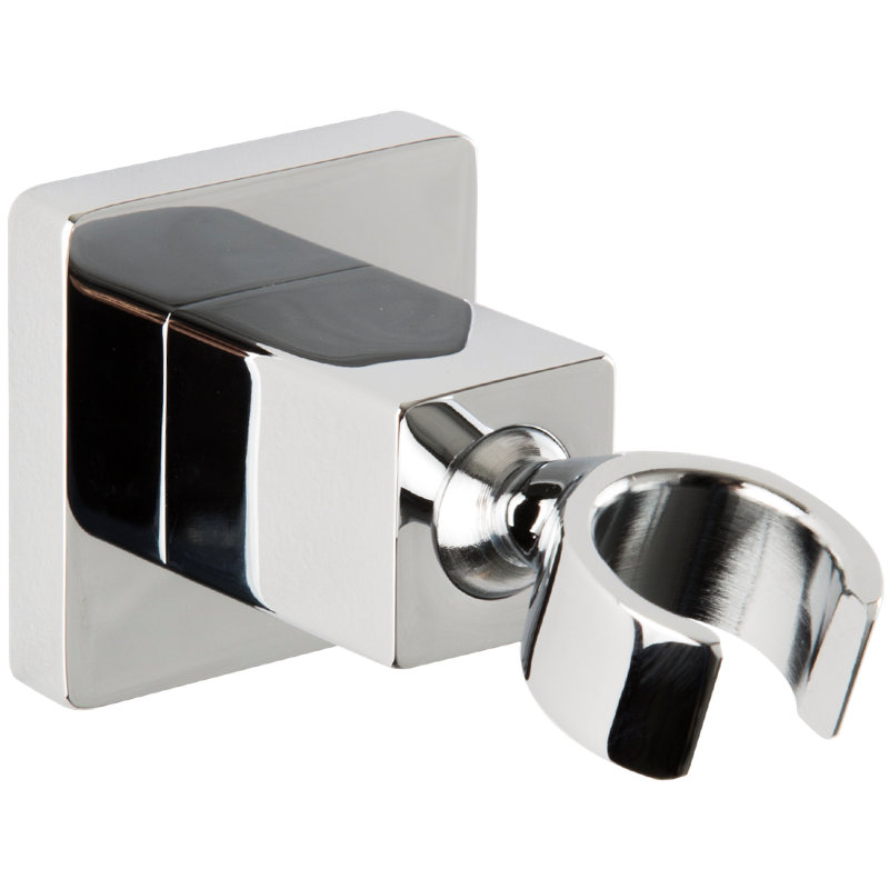Support de douchette carré chromé, Chrome