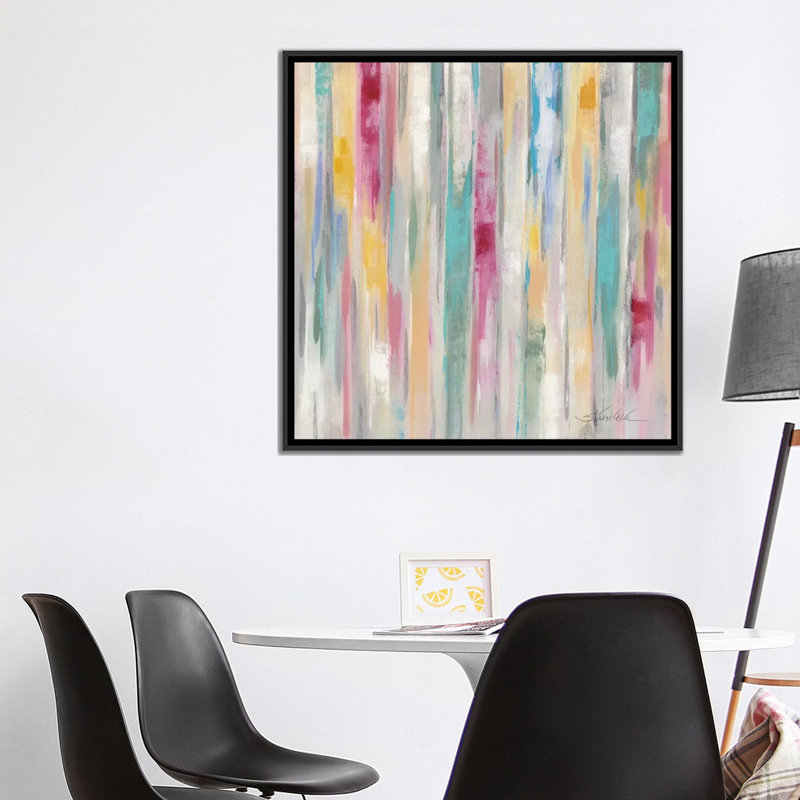 « spring window », reproduction d’art sur toile tendue, H 37 po x l 37 po x P 1,5 po, Toile avec cadre noir, Pas de tapis