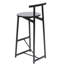 3 tabourets de bar, H 27 po, noir et noir, construction, ergonomique pour divers espaces de cuisine et comptoirs-1779078136