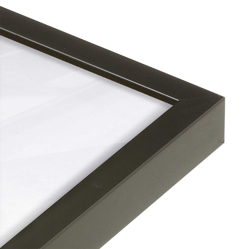 Metallic Rainfall I, Open Corner Framed, Satin Black, 15" H x 12" W