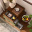 Commode à 4 tiroirs décalés Fienley avec matériaux mixtes artistiques, poignées rétro et design compact