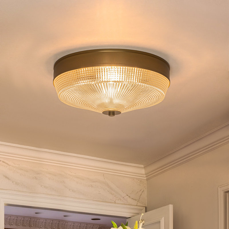 3-Light Modern Clear Glam Glass Flush Mount