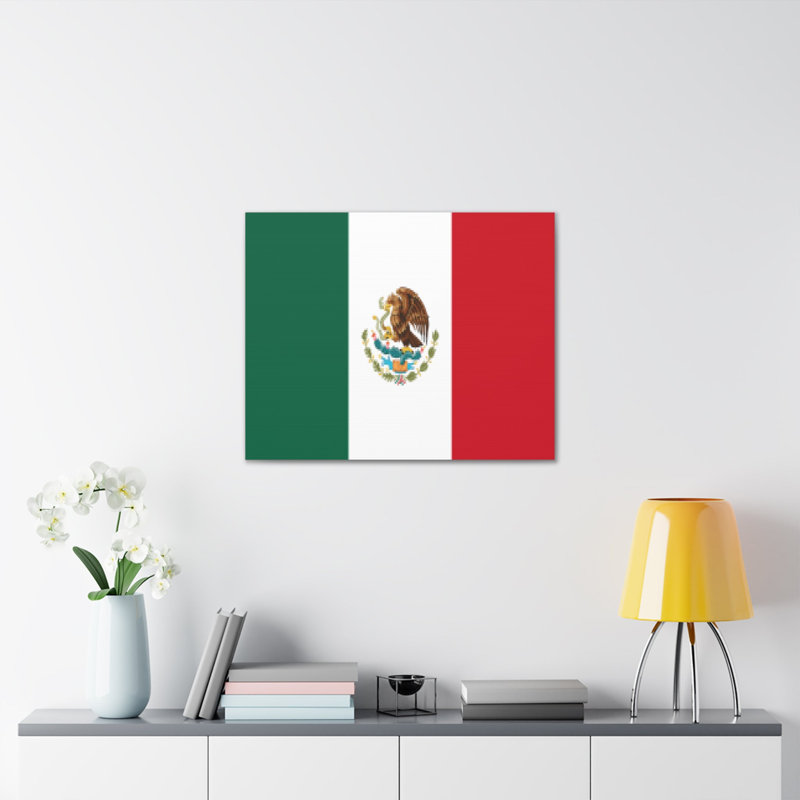 "Drapeau du Mexique" sur toile, H 18 po x l 24 po