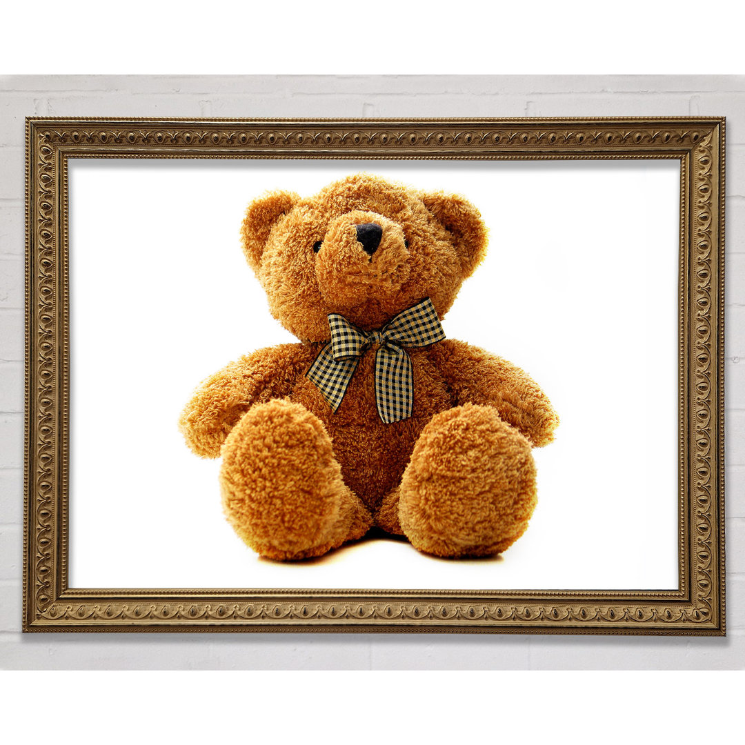 Gerahmtes Leinwandbild Teddy Bear Bow Lilac