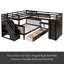 Lit superposé simple en L avec 3 tiroirs, bureau portable et garde-robe-1256275938