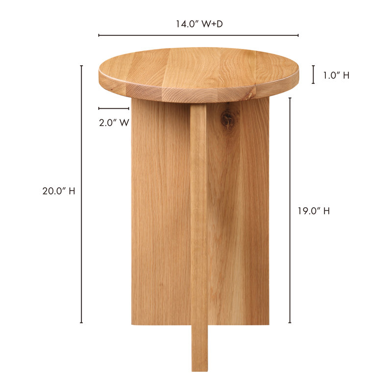 Shayne Solid Wood Abstract End Table, Natural