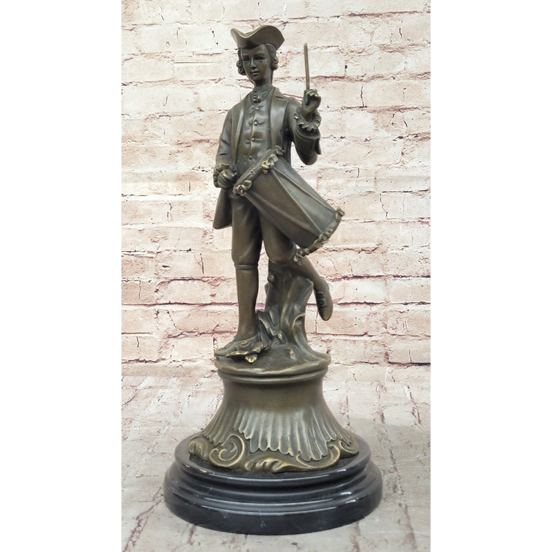 Figurine signée de bronze de batteur de la guerre de Sécession signée Miguel Lopez (Milo)
