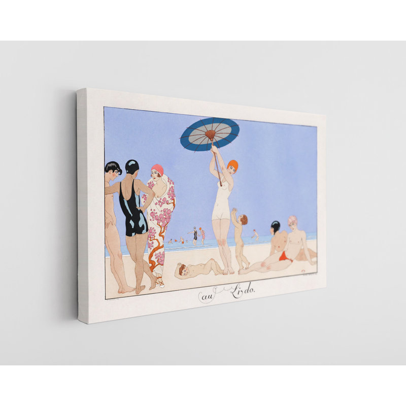 «Au Lido Plate No 14 Fashion Illustration», reproduction d'art sur toile tendue, H 40 po x l 60 po x P 1 po
