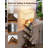 6 Tier Tree Bookshelf With Light, Narrow Bookcase Tower, Tall Floor Standing Book Organizer With Storage Cabinet For Living Room, Bedroom And Home Office, Rustic Brown