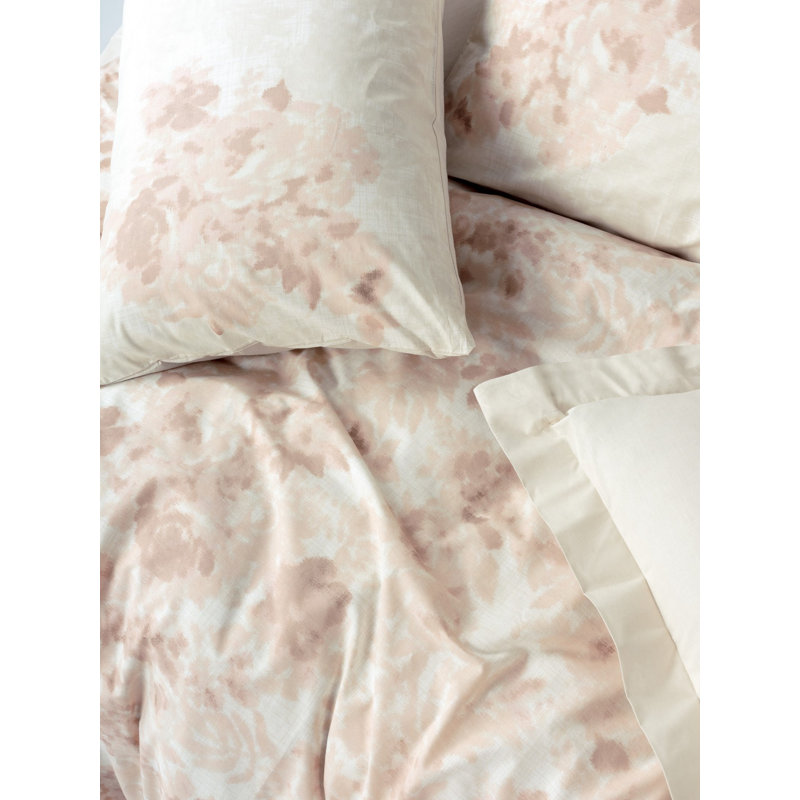 Premium 100% Cotton Ranforce Quilt Cover Set, Beige | Includes 79 x 79 Duvet Cover & 31 x 31 Pillowcases (2 Pieces) | Soft, Breathable Fabric, Machine Washable, Stylish Pigment Printing, Button Closure