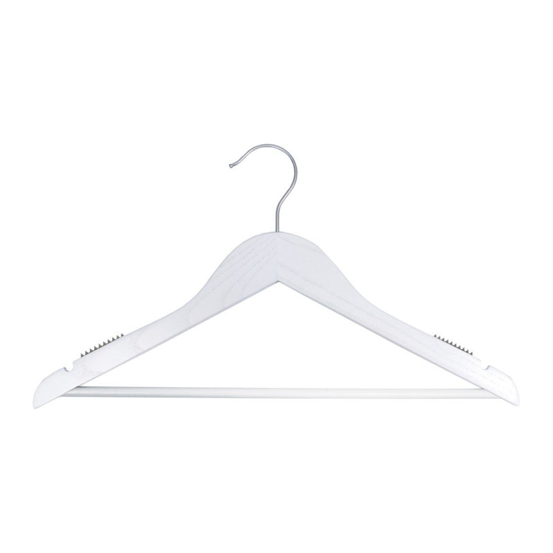Cintre standard en bois Filip, 100, Chrome brossé / blanc délavé