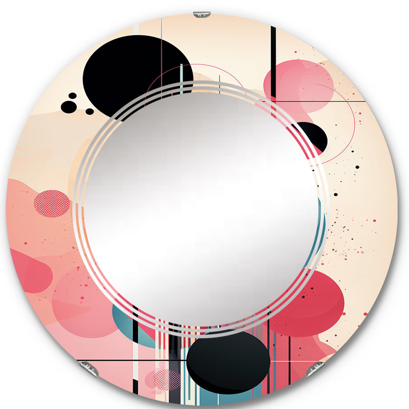 Storyville - Miroir mural moderne rond, 24 po x 24 po