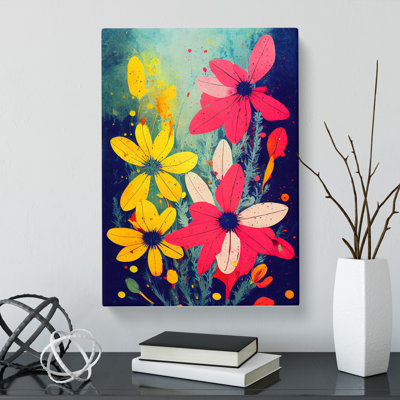 CAN-V0523-2882X Wildflowers Paint Splatter Vol.1 1 Piece Wrapped Canvas Wall Art