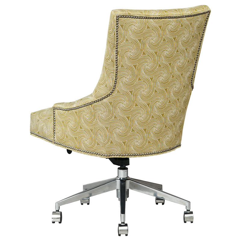 Ashton Swivel Task Chair, Perigold Youngman Ebony, Aged Bronze, Nails-Small