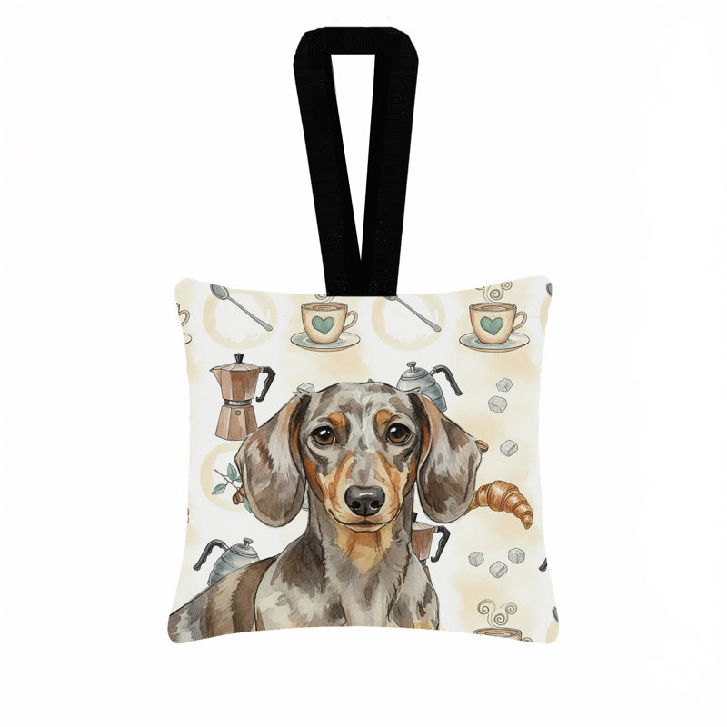 Ornement carré en tissu Dapple Dachshund, Dachshund Dapple
