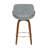 Fabrico Mid-Century Modern Counter Stool In Walnut And Grey Noise Fabric By Lumisource - Set Of 2