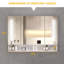 Armoires de salle de bain modernes en aluminium 39 po x 28 po, armoires à pharmacie avec miroirs et lumières DEL, armoire de rangement de salle de bain avec compartiments de rangement à plusieurs niveaux