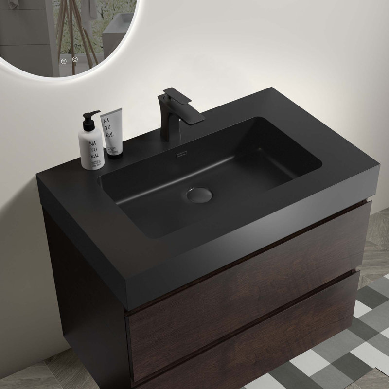 Bassin intégré intégré en quartz sans drain ni robinet
