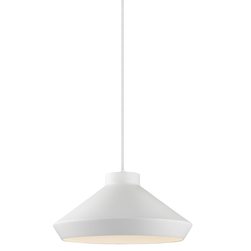 Koma 1 - Light Single Cone Pendant, Satin White, 7.25" H x 15" W x 15" D, GU24