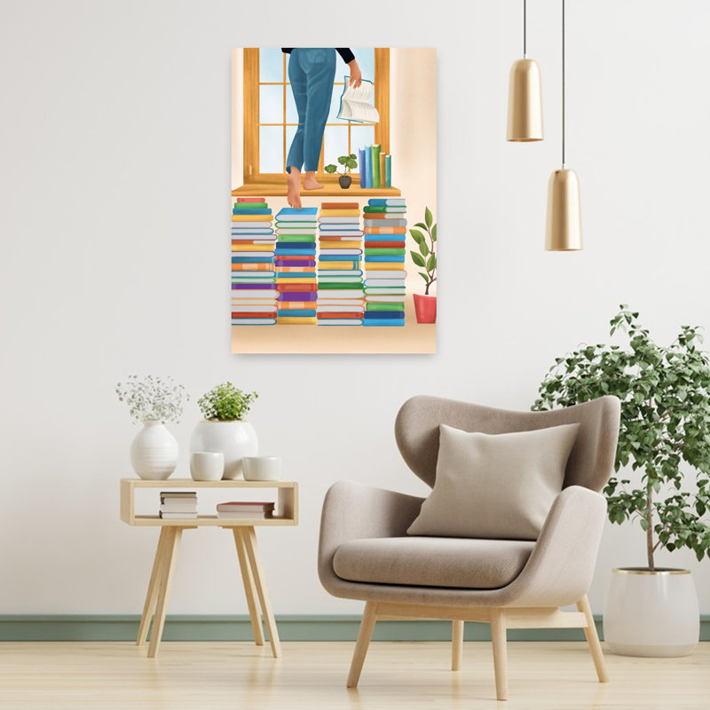 Affiche murale contemporaine « Reading To Rise », H 36 po x l 24 po