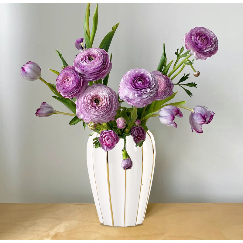 Vase en céramique, vase décoratif en porcelaine, Hauteur totale - 7,50 po