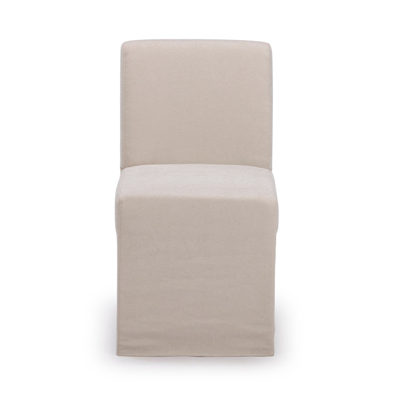 Chesnee Dining Chair with Long Slipcover, Sand, 2