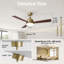 Ventilateur de plafond 52 po avec lumière, conception exclusive brevetée à installation rapide, pales à double face-2042523430-2042523434