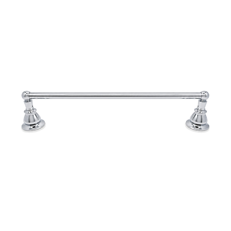 Porte-serviettes mural 18 po Rio Grande, laiton massif et écussons par Strom Living, H 1,56 po x L 21 po x P 2,23 po, Chrome