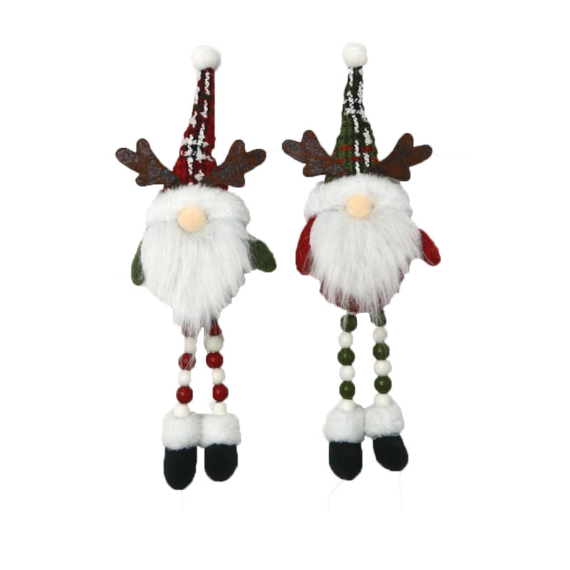 Ensemble d'ornement 2 pièces renne gnome