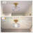Gold Semi Flush Mount Ceiling Light with Stained Hammered Glass Shade