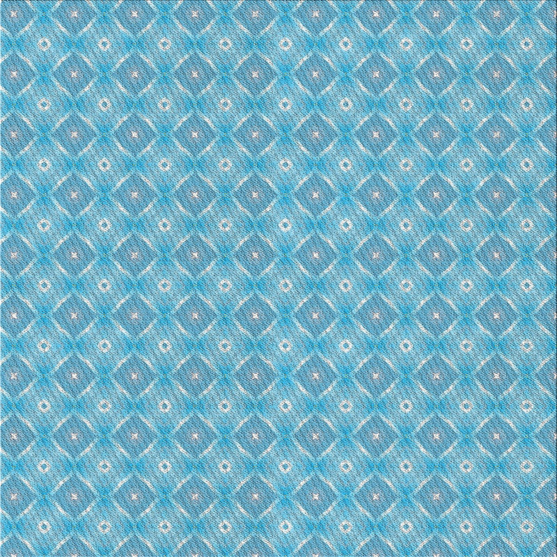 Tapis de zone bleue à motifs, Carré de 7 pi