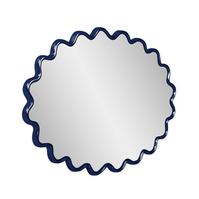 Modern Wavy Framed Oval Wall Mirror