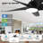 Modern 5 Blade Ceiling Fan With Led Light And Remote, Quiet Dc Motor For Indoor & Covered Porch Use