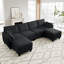 Ensemble de canapé modulaire en chenille de 109 pouces, canapé Cloud en forme de U avec repose-pieds de rangement, combinaison de canapé de salon DIY-256815862