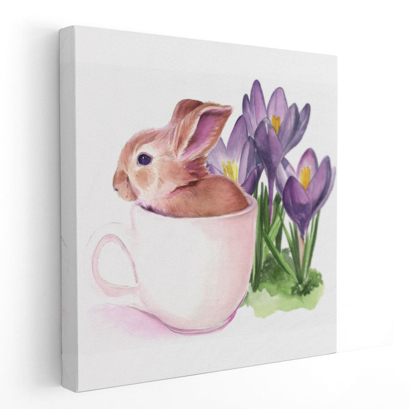 Bunny Crossing I - reproduction d'art sur toile, H 40 po x l 40 po