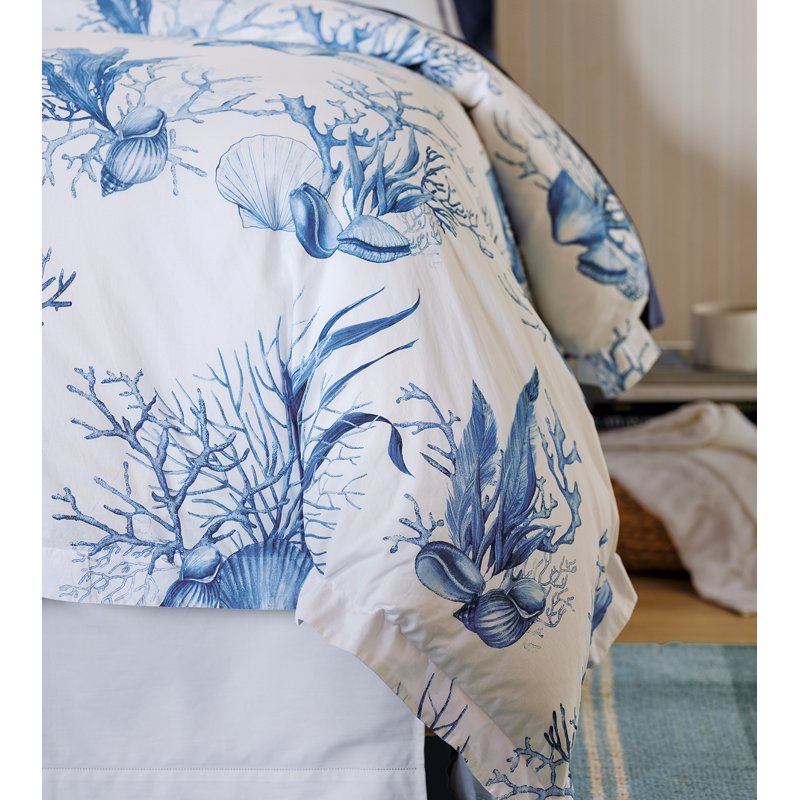 Majorca Coastal Cotton Percale Duvet Cover, Twin Duvet Cover